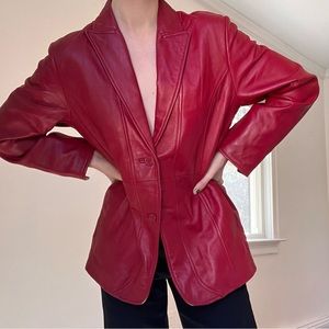 Red Leather Blazer